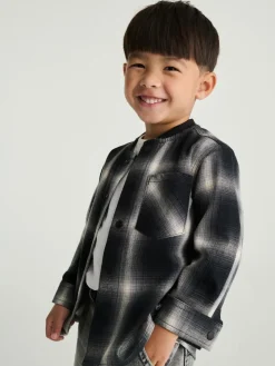 Discount Next Mono Core Check Long Sleeve Baseball Collar Check Shirt (3mths-7yrs)