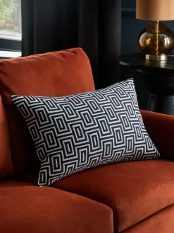 New Next Monochrome 40 x 59cm Geometric Jacquard Cushion