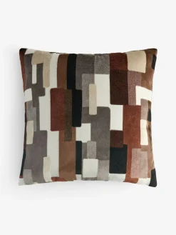 Online Next Monochrome 59 x 59cm Orson Cut Velvet Cushion