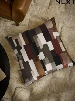 Online Next Monochrome 59 x 59cm Orson Cut Velvet Cushion