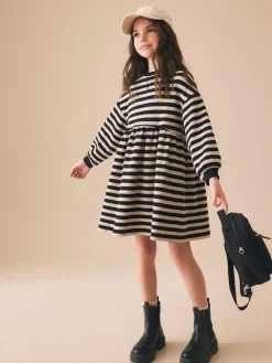 Next Monochrome Cosy Rib Jumper Dress (3-16yrs)^ Dresses|Knitwear & Sweaters