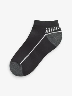 Next Cushioned Footbed Sports Trainers Socks 5 Pack Monochrome