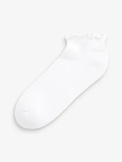 Next Monochrome Frill Top Cushion Sole Trainer Socks 4 Pack^Women Socks & Tights