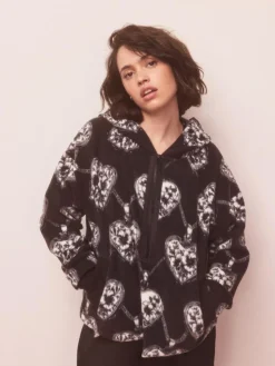 Next Monochrome Heart and Locket Half Zip Polar Fleece^Women Hoodies & Sweatshirts|Coats & Jackets