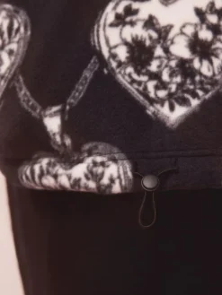 Next Monochrome Heart and Locket Half Zip Polar Fleece^Women Hoodies & Sweatshirts|Coats & Jackets