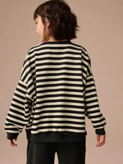 Clearance Next Monochrome Oversized Cosy Rib Sweatshirt (9mths-16yrs)