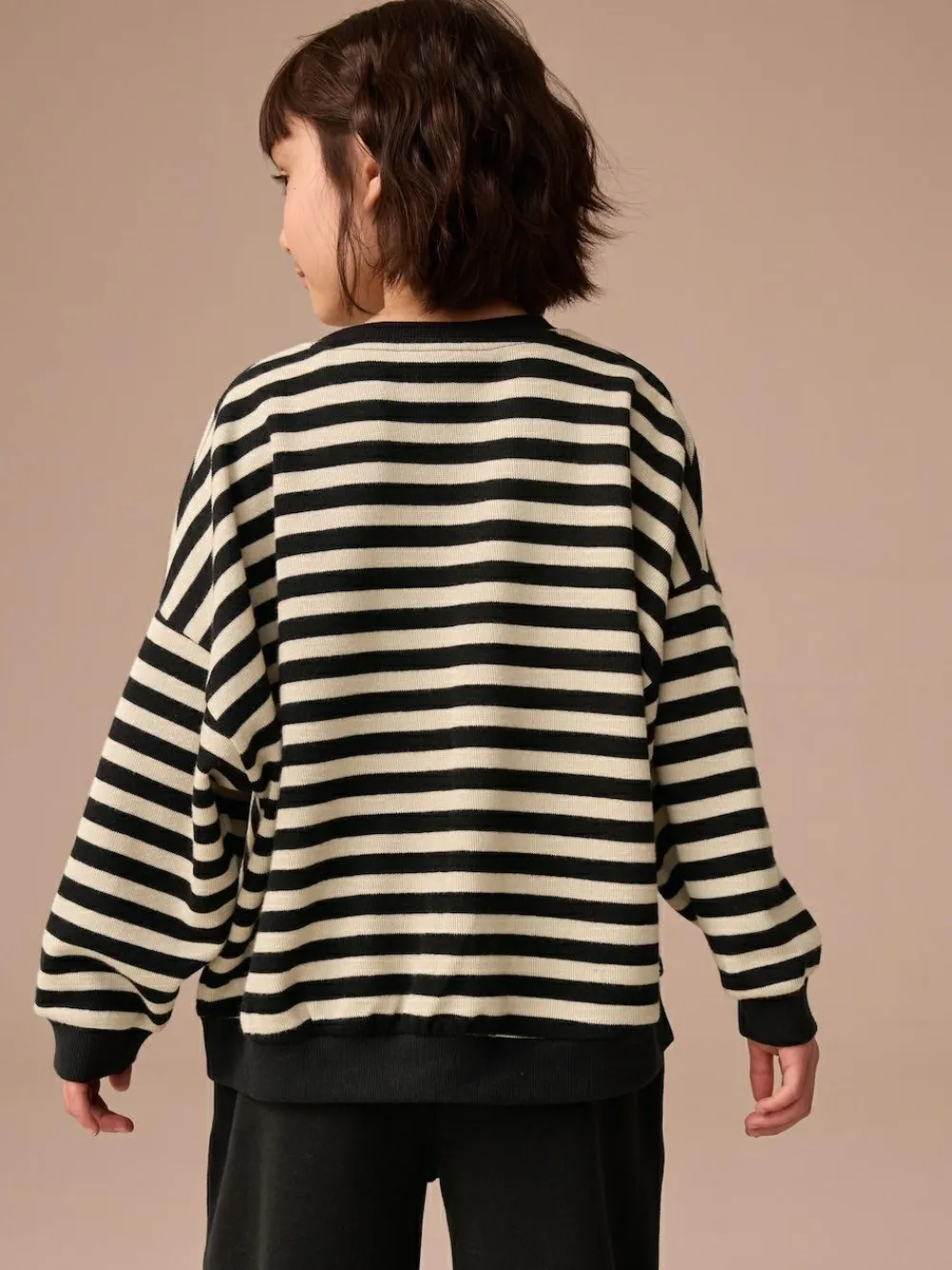 Clearance Next Monochrome Oversized Cosy Rib Sweatshirt (9mths-16yrs)
