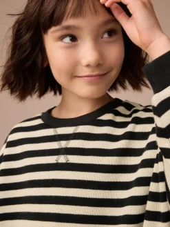 Clearance Next Monochrome Oversized Cosy Rib Sweatshirt (9mths-16yrs)