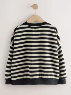 Clearance Next Monochrome Oversized Cosy Rib Sweatshirt (9mths-16yrs)