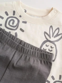 New Next Baby Top & Leggings 6 Piece Set (0mths-3yrs) Monochrome Palm