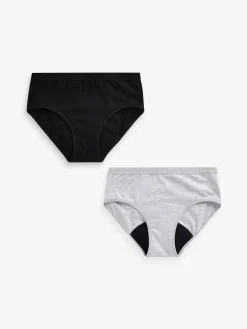 Next Monochrome Teen Light Flow Period Pants 2 Pack (7-16yrs)^ Underwear