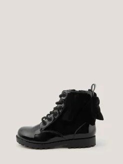Monsoon Bow Patent Lace Up Boots^ Baby Boots|Boots