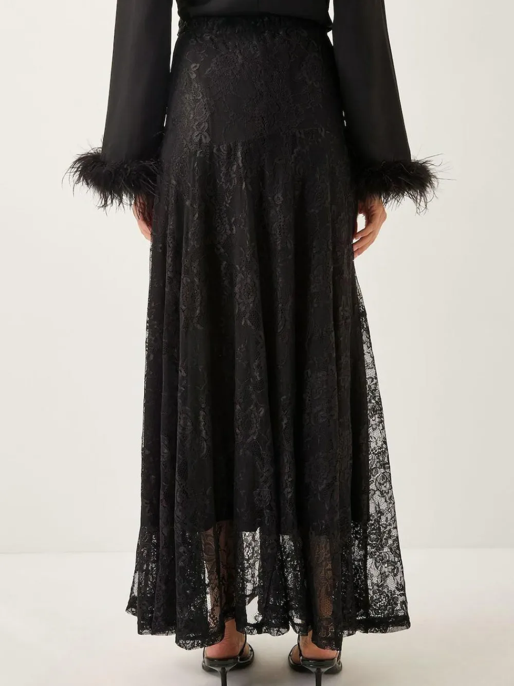 Monsoon Black Luna Lace Maxi Skirt^Women Skirts