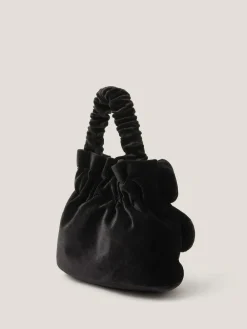Monsoon Black Pearl Bow Velvet Bag^ Bags