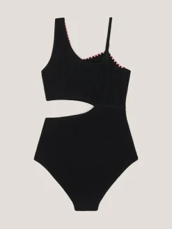 Online Monsoon Black Stitch Cut Out Swimsuit