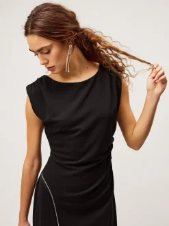 New Monsoon Black Tansy Sparkle Trim Jersey Maxi Dress