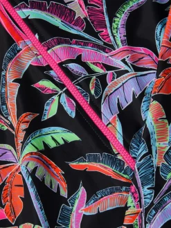 Best Monsoon Black Tropical UPF50+ Long Sleeve Swimsuit