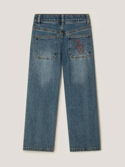 Discount Monsoon Blue 73 Logo Straight Leg Jeans