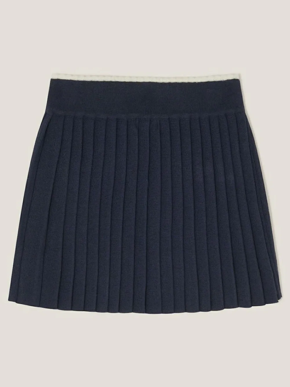 Sale Monsoon Blue Crochet Knit Pleated Skirt