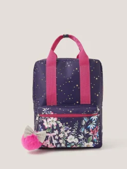 Monsoon Blue Floral Print School Backpack^ Bags