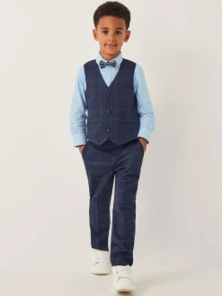 Monsoon Blue Four-Piece Oliver Check Suit^BOY Occasionwear|Suits & Vest
