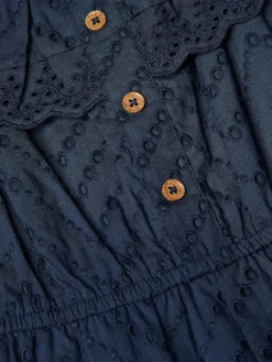 Monsoon Blue Frilly Broderie Playsuit^ Jumpsuits & Playsuits