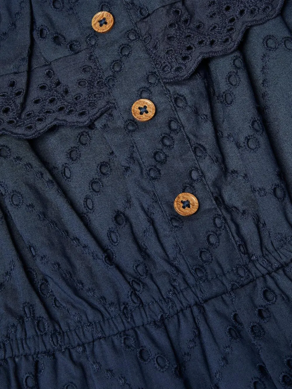 Monsoon Blue Frilly Broderie Playsuit^ Jumpsuits & Playsuits