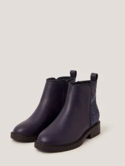 New Monsoon Blue Glitter Ankle Boots