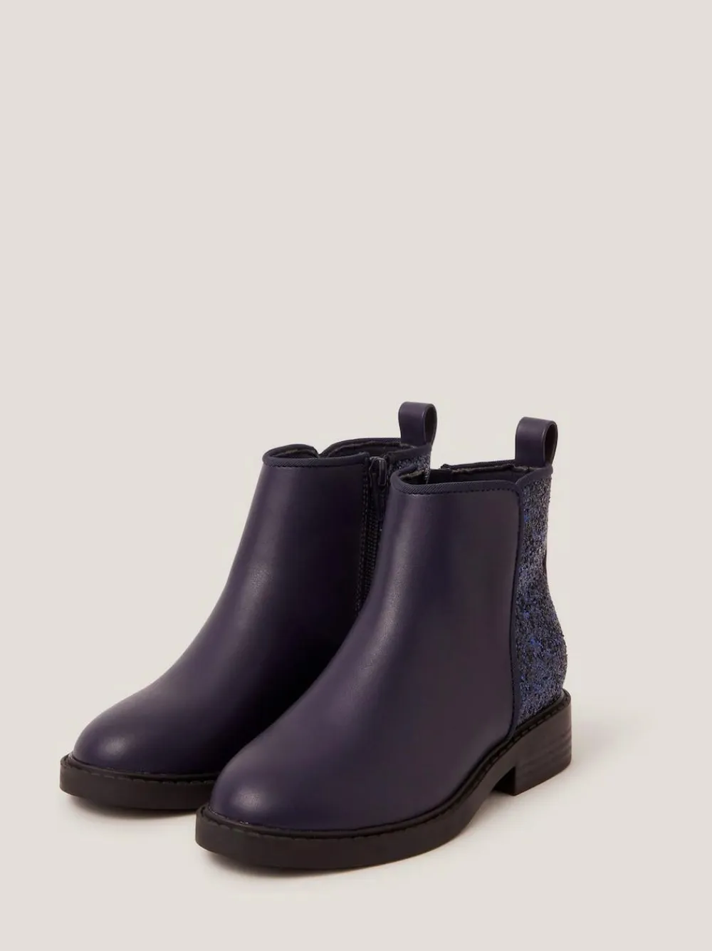 New Monsoon Blue Glitter Ankle Boots
