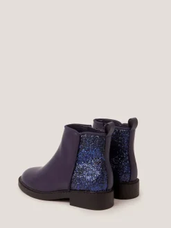 New Monsoon Blue Glitter Ankle Boots