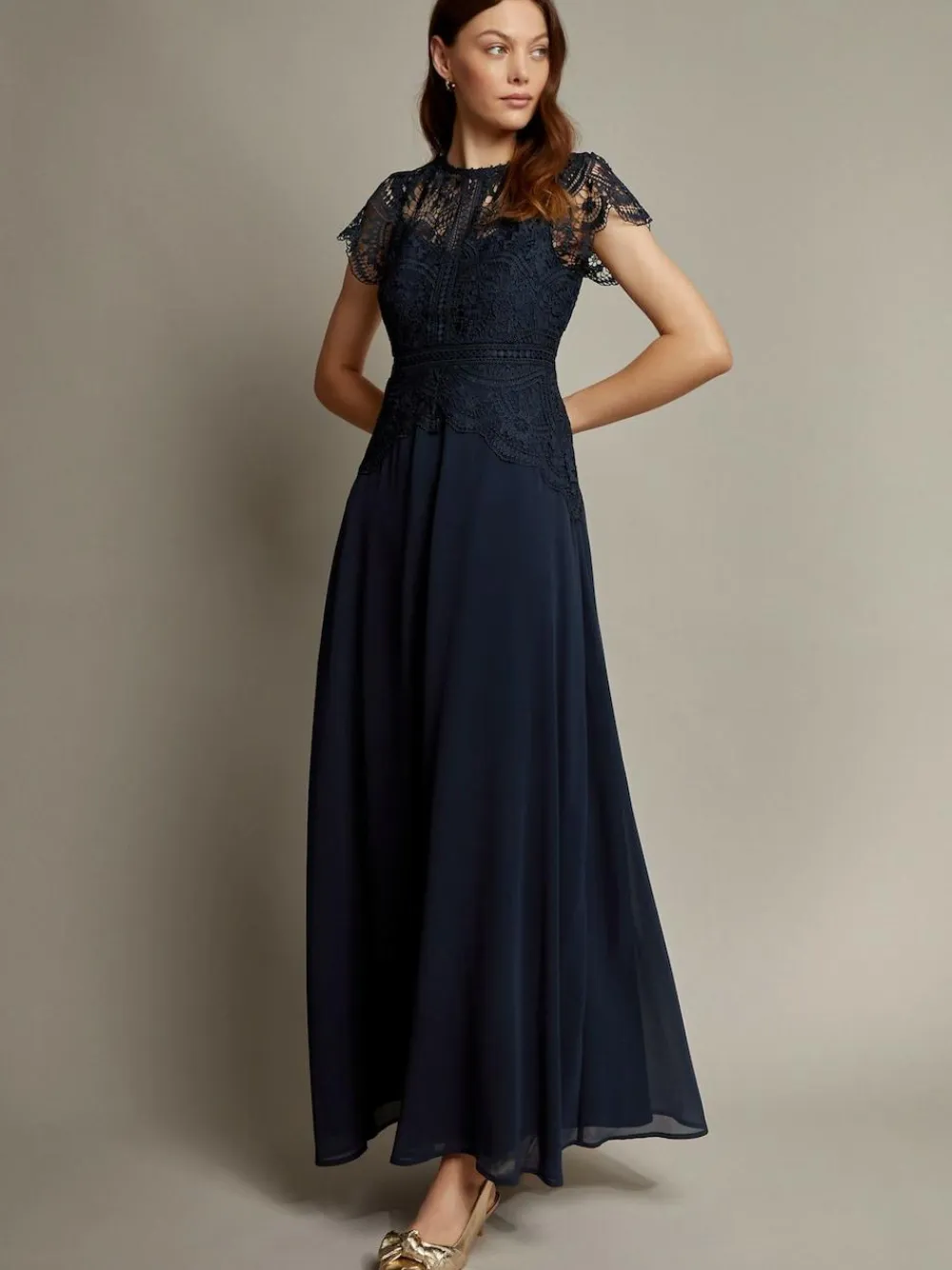 New Monsoon Monica Lace Maxi Dress Blue