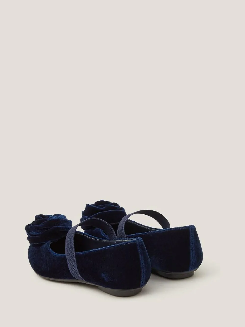 Sale Monsoon Blue Rosette Velvet Strap Ballet Flats