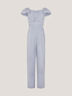 Monsoon Blue Stripe Short Sleeve Jumpsuit^ Jumpsuits & Playsuits