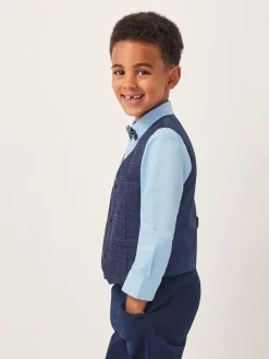 Monsoon Blue Three-Piece Oliver Check Waistcoat & Shirt Set