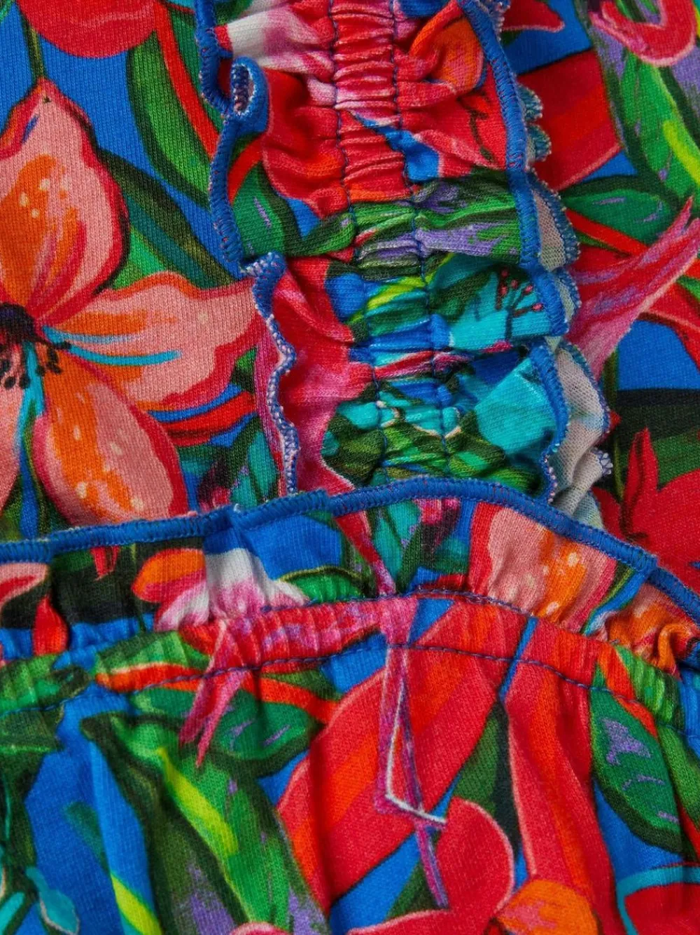 Monsoon Blue Tropical Print Jersey Playsuit^ Jumpsuits & Playsuits