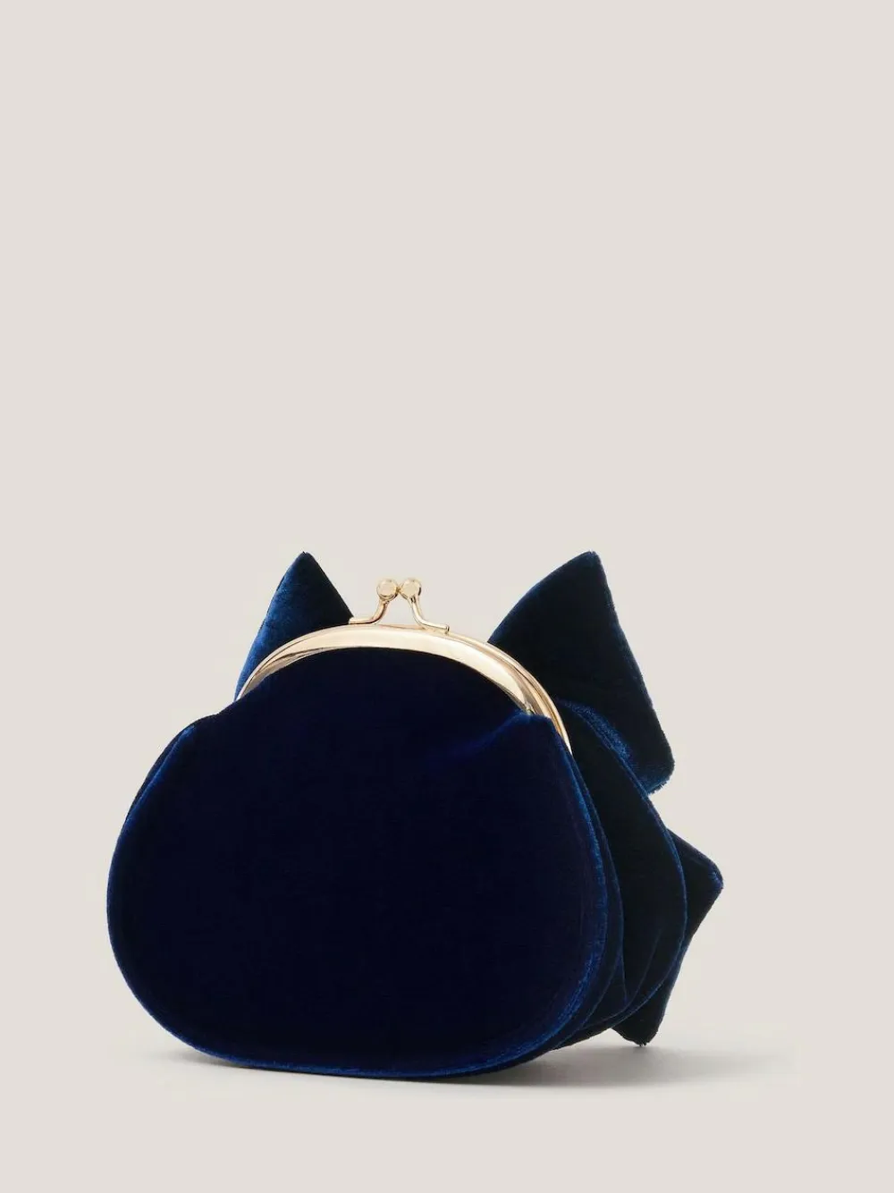 Monsoon Blue Velvet Bow Clip Frame Bag^ Bags