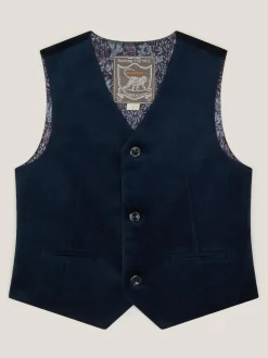 Monsoon Blue Velvet Waistcoat^BOY Suits & Vest
