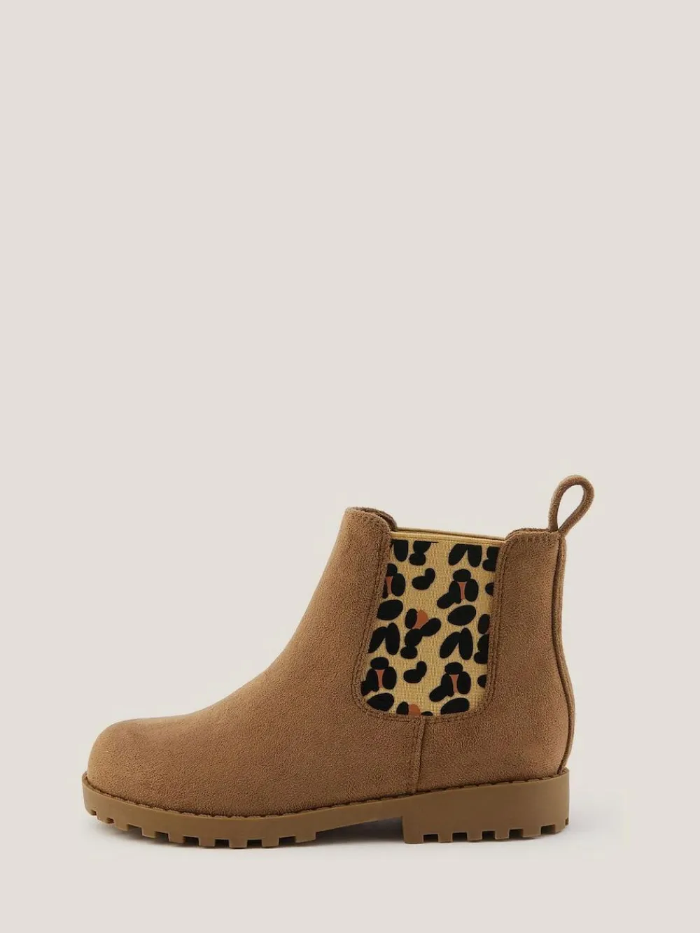 New Monsoon Brown Suedette Leopard Print Chelsea Boots