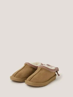Monsoon Brown Velvet Bow Low Clogs^ Shoes