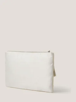 Sale Monsoon Cream Audra Beaded Bow Pouch
