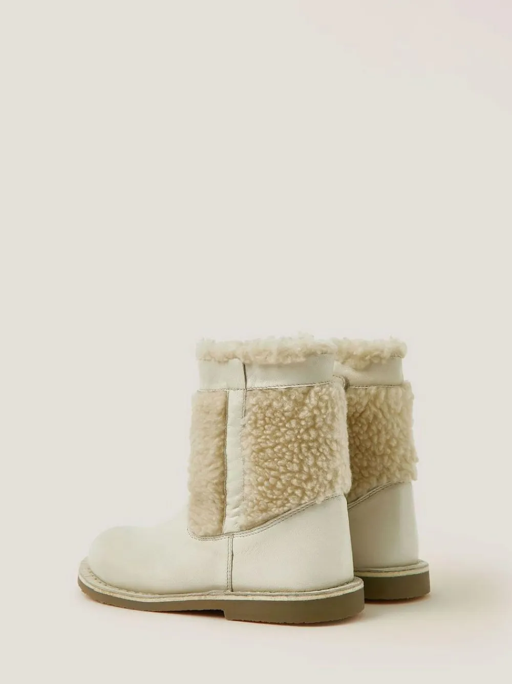 Monsoon Cream Borg Leather Boots^ Baby Boots|Boots
