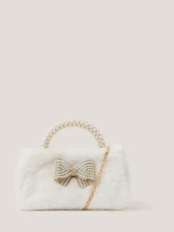 Monsoon Cream Fluffy Pearl Handle Bag^ Bags
