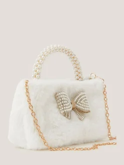 Monsoon Cream Fluffy Pearl Handle Bag^ Bags