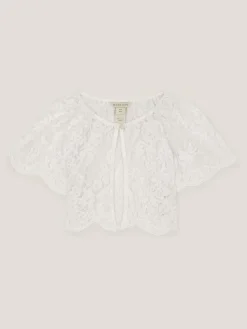 Discount Monsoon Lola Lace Short Sleeve Cover Up Cream