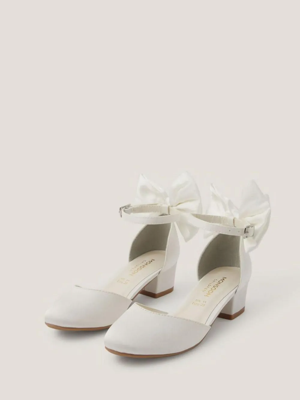 Clearance Monsoon Cream Sara Bow Two Part Heels Shoes