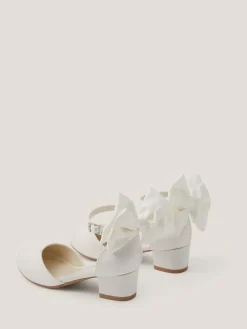 Clearance Monsoon Cream Sara Bow Two Part Heels Shoes