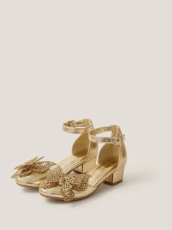 Monsoon Gold Butterfly Metallic Heels^ Shoes