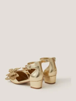 Monsoon Gold Butterfly Metallic Heels^ Shoes