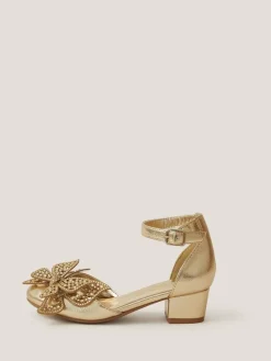 Monsoon Gold Butterfly Metallic Heels^ Shoes