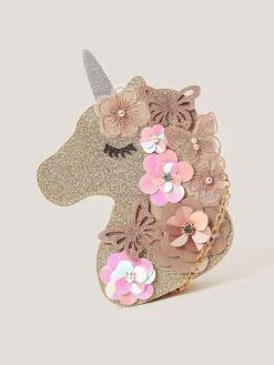 Monsoon Gold Ella Sequin Flower Unicorn Bag^ Bags